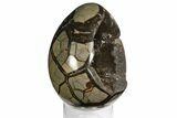 Septarian Dragon Egg Geode - Black Crystals #145254-1